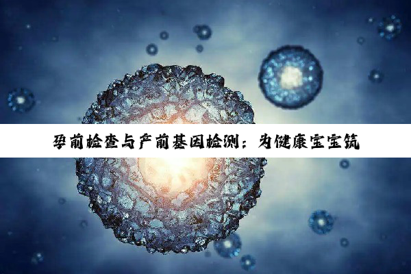 【科普解答】孕前检查与产前基因检测：为健康宝宝筑起生命防线